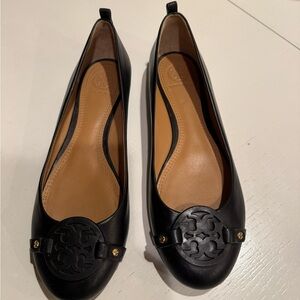 Tory Burch Black Leather Ballet Flats Size 8